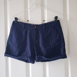 Navy blue holed shorts